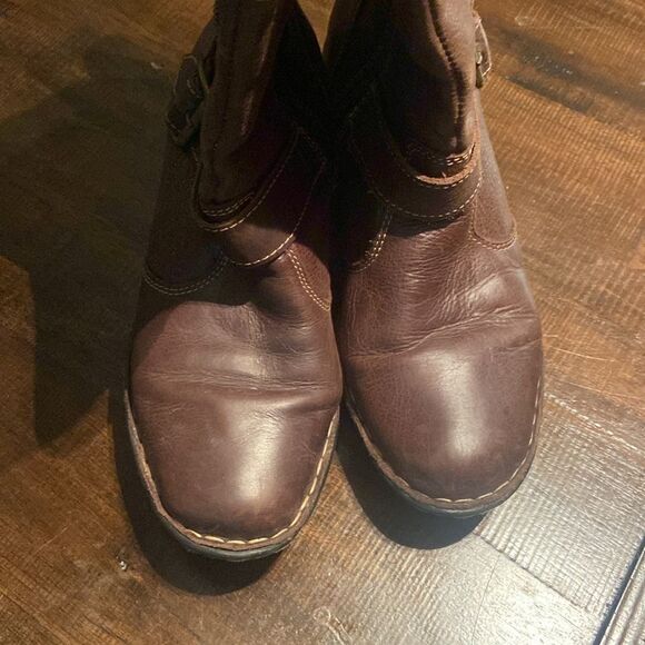 Lobo Solo Brown Leather Boots Zipper Buckle Detail 8.5 Ladies - Picture 4 of 11